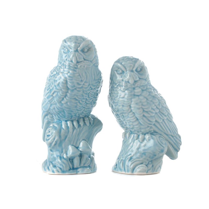 Set of 2 owls turquoise