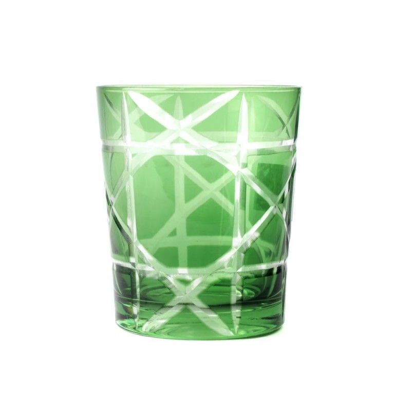 Set of 6 whisky glasses bamboo emerald