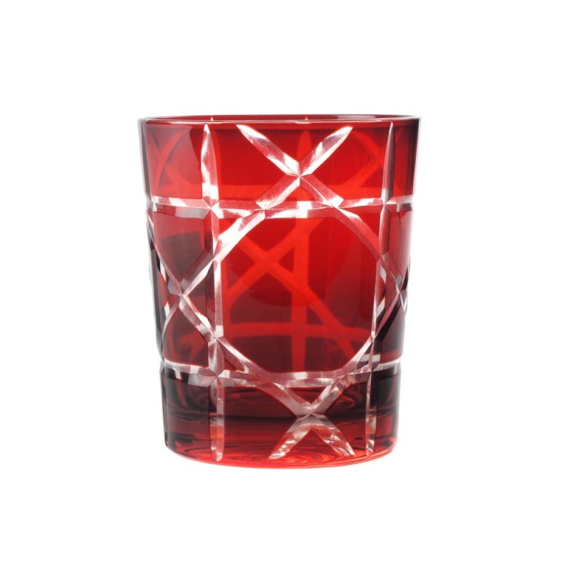 Set of 6 whisky glasses bamboo ruby