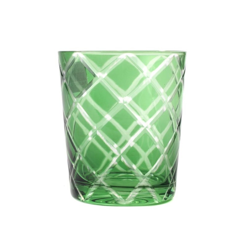 Set of 6 whisky glasses lozenge emerald