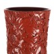 Vase museal with straight collar cinabar