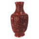 Vase museal flat sculpted cinabar