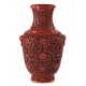 Vase museal flat sculpted cinabar