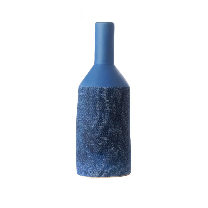 Vase with conic collar polychrome