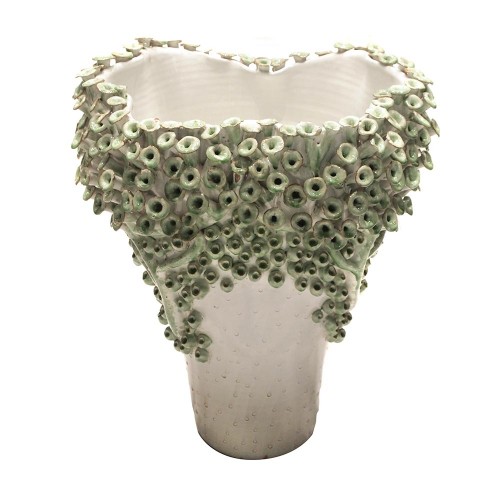 Vase coquillage baroque vert