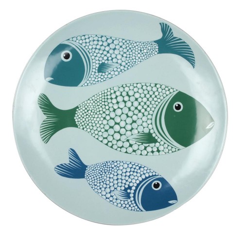 Mural plate '03 fishes' celadon