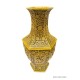 Vase hexagonal sculpte main jaune