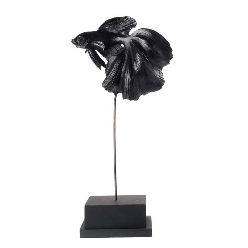 Fighting fish black on stand 