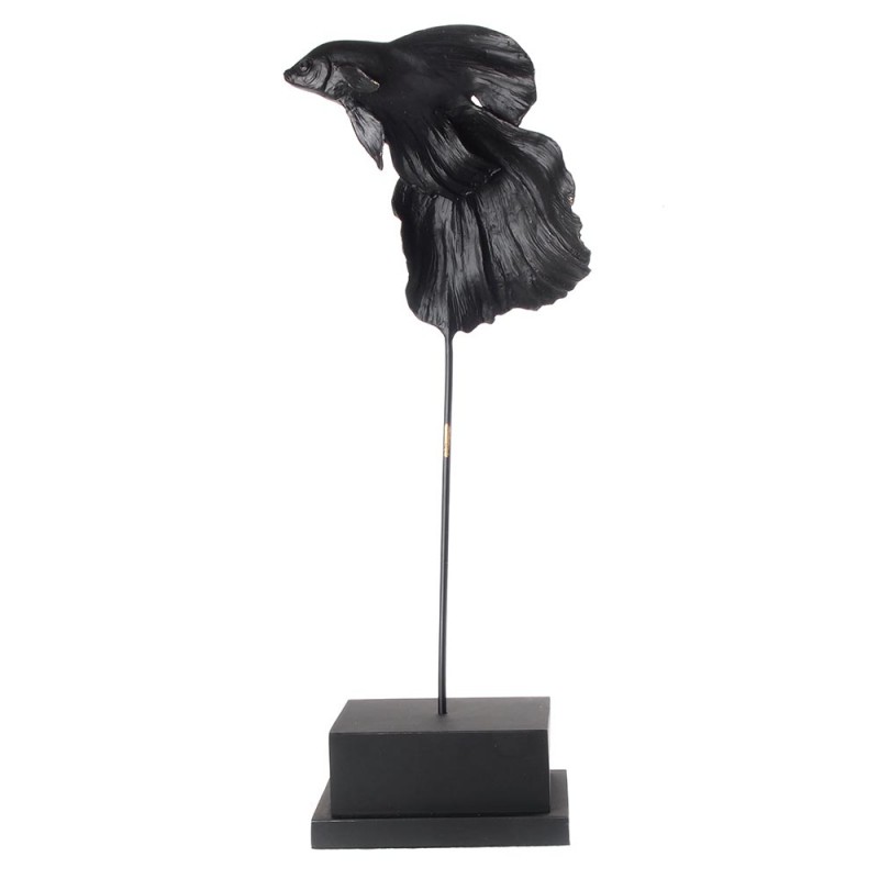 Fighting fish black on stand 