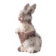 Sitting rabbit white glazed