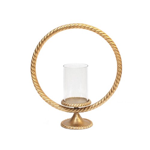 Arch candleholder rope gold