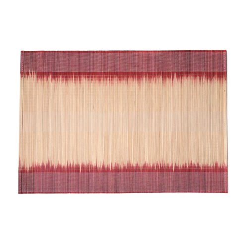 Set of 6 placemats dark red bamboo
