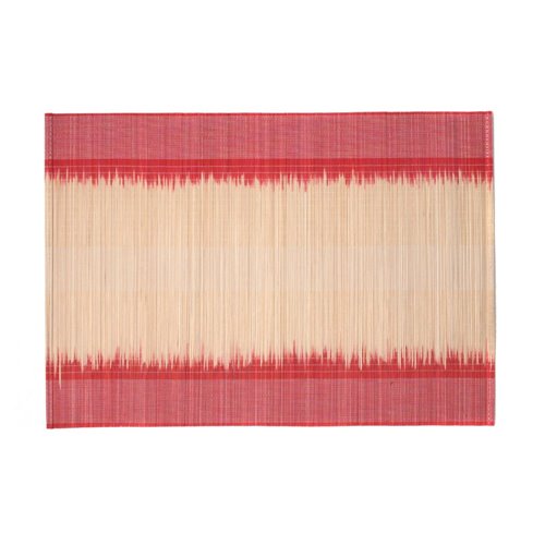 Set of 6 placemats red bamboo