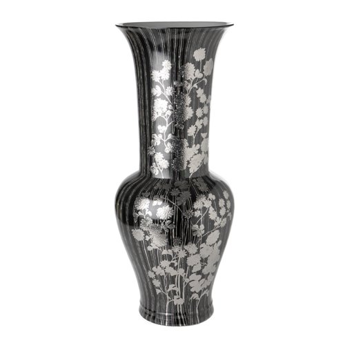 Vase floral silver deco