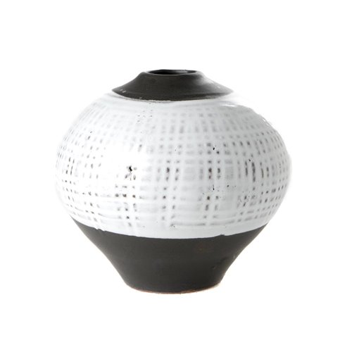 Vase rond bicolore noir et blanc