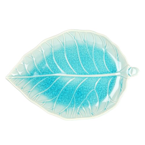Leaf small plate blue