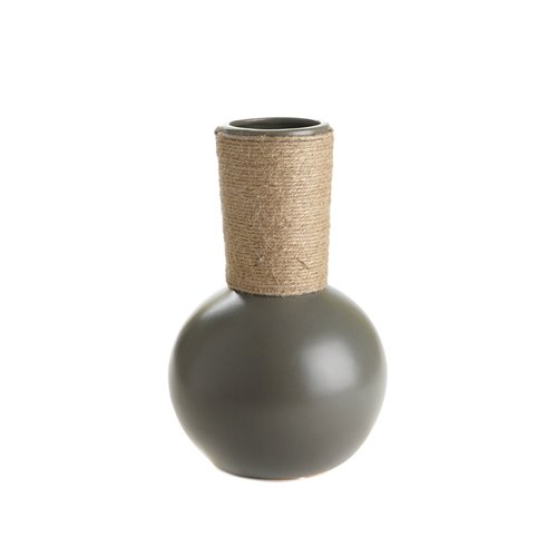 Tanga vase ceramique cordage gris ardoise