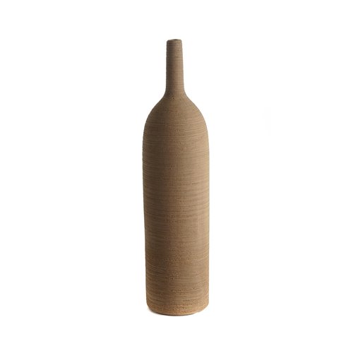 Tanga vase bottle ceramic ocher