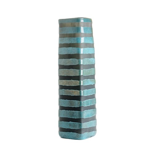 Wave vase double couches verre taille