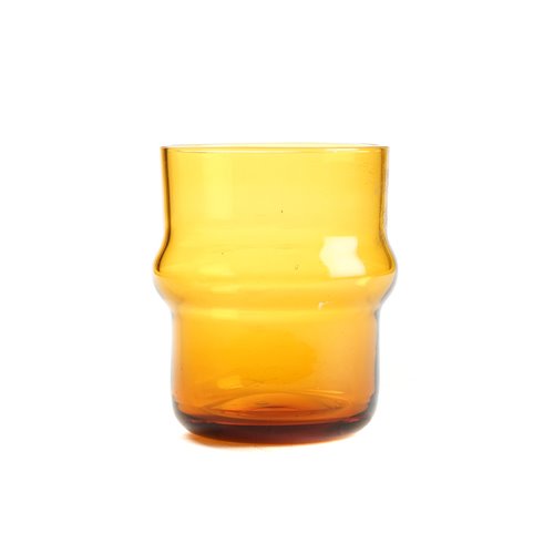 Folia glass tumbler colored amber