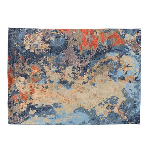 Handknotted rug blue/grey s