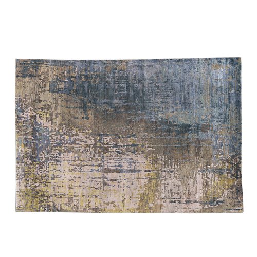 Handknotted rug grey blue l
