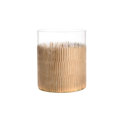 Candleholder clear&gold