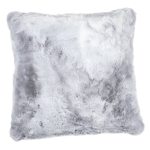 Cushion faux rabbit fur light grey
