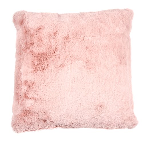 Cushion faux rabbit fur pink