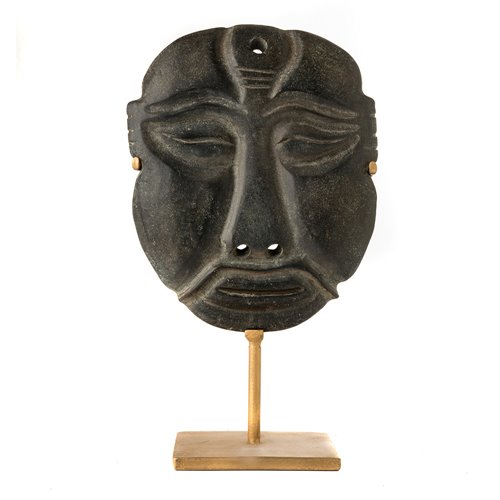 African mask on stand golden