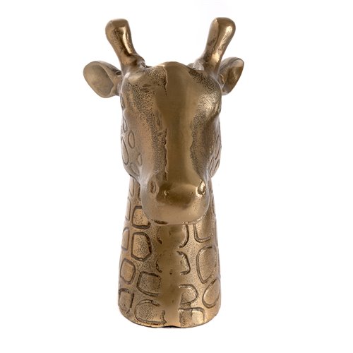 Aluminium giraffe vase gold
