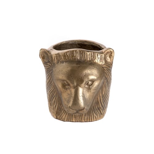 Aluminium lion vase gold