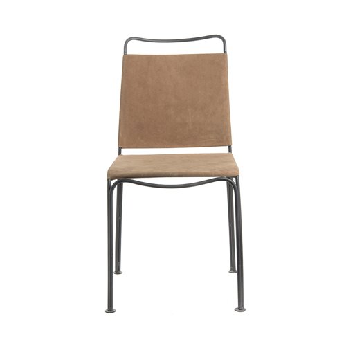 Iron chair leather