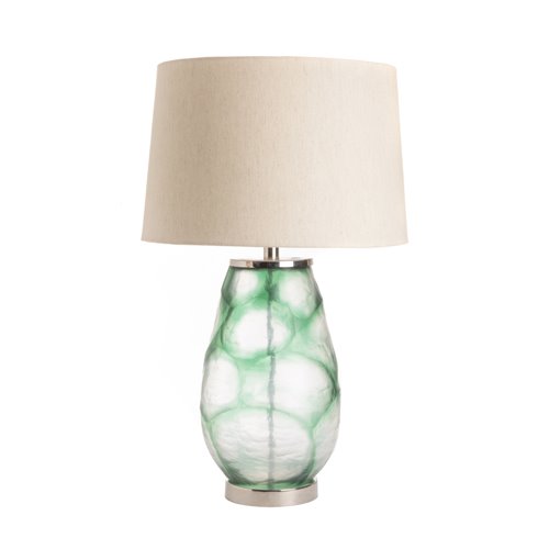Lamp base green glass with shade E27 Max 60W