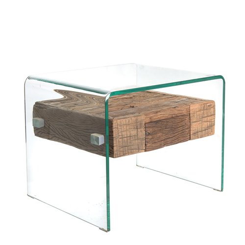Turned glass side table