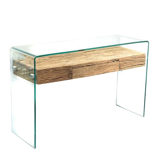 Turned glass console table